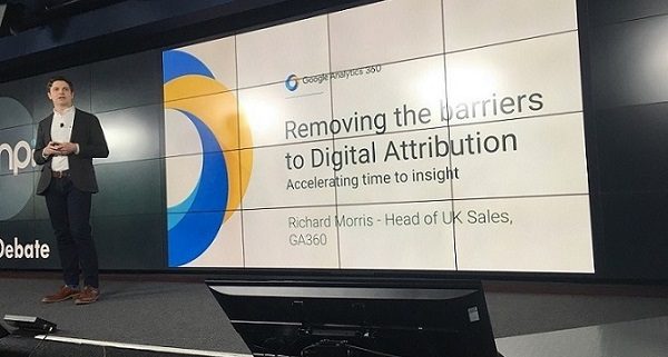 Head of UK Sales for Google Analytics 360 Richard Morris speaking about Digital Channel Attribution